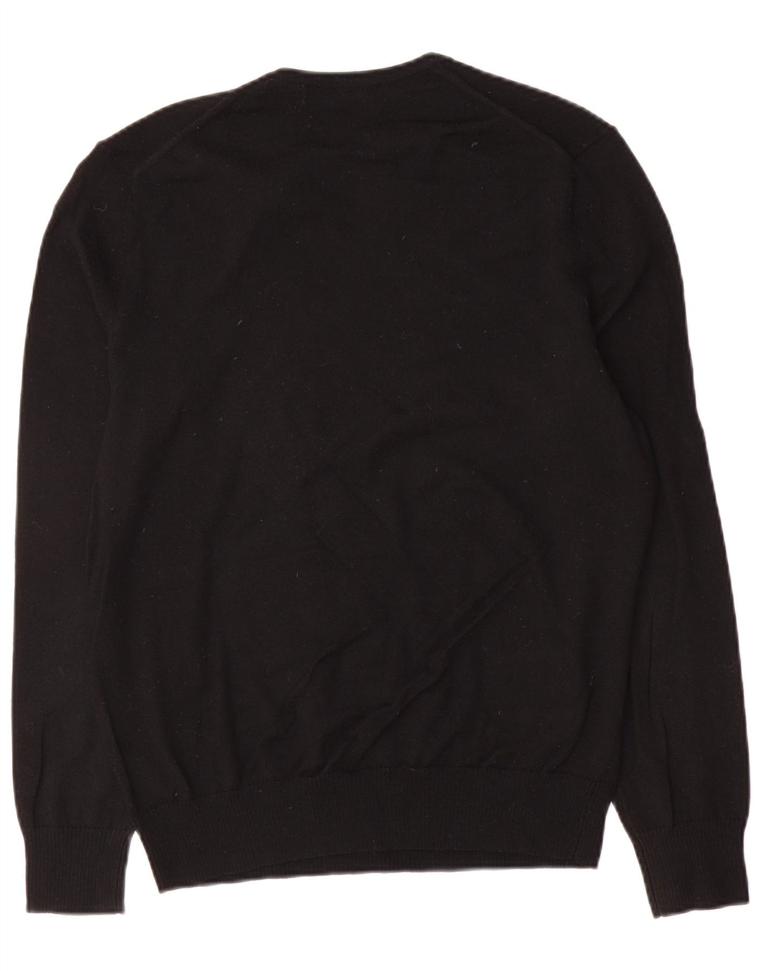 Gap Mens V-Neck Jumper Sweater Medium Black Merino Wool