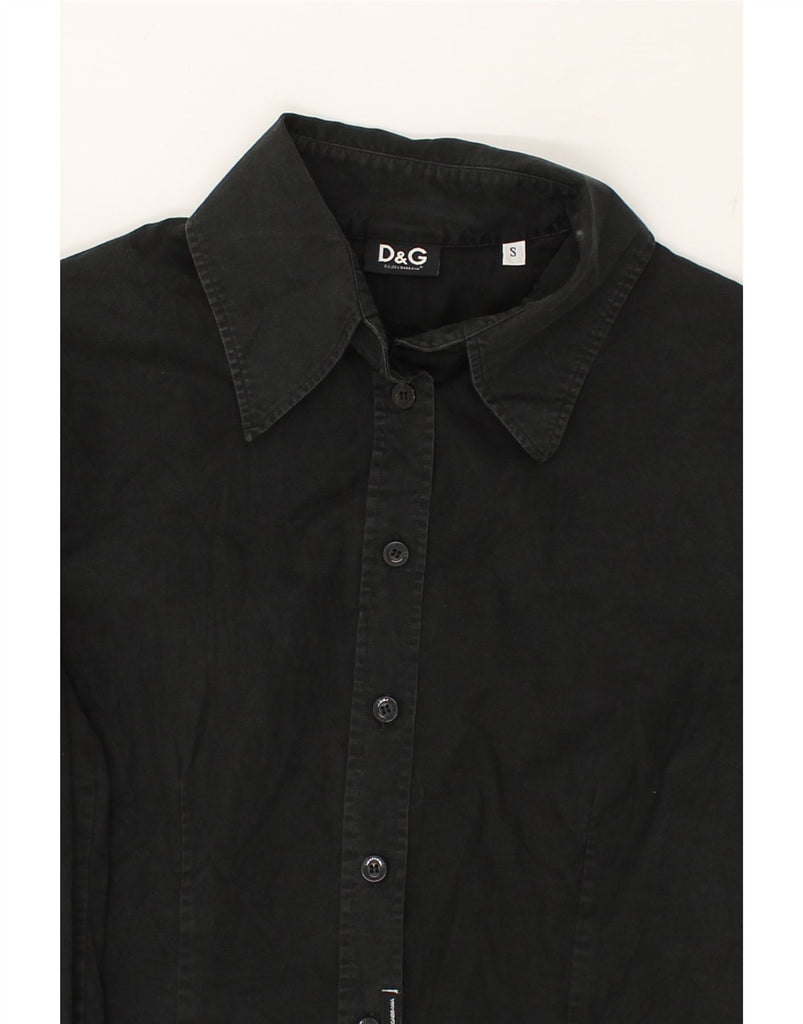 DOLCE & GABBANA Womens Shirt UK 10 Small Black Cotton | Vintage Dolce & Gabbana | Thrift | Second-Hand Dolce & Gabbana | Used Clothing | Messina Hembry 