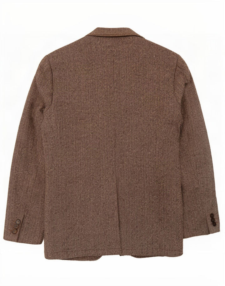 Gap Mens 2 Button Blazer Jacket UK 36 Small Brown Herringbone Polyamide