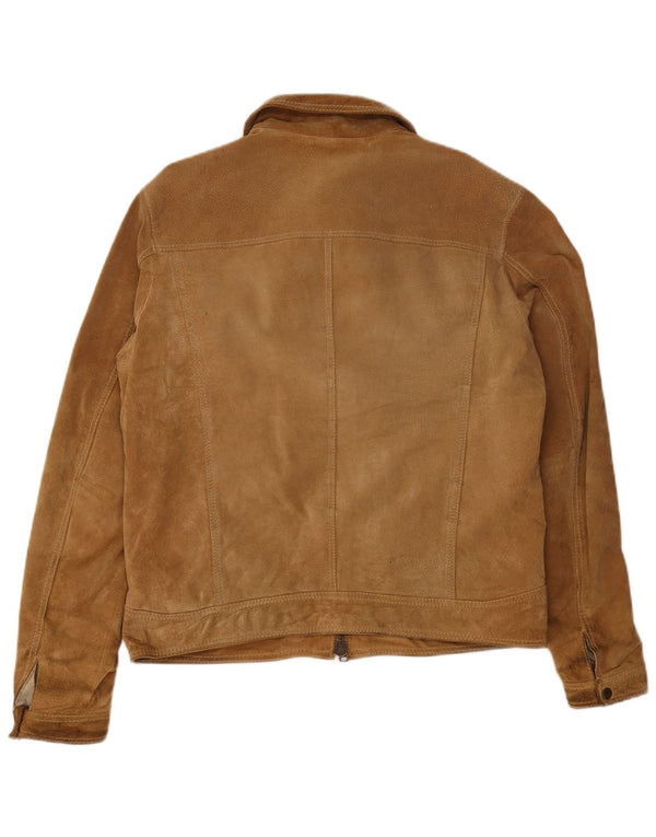 Conbipel Mens Suede Bomber Jacket IT 54 XL Beige Leather