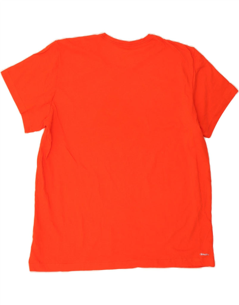 ADIDAS Mens Climalite Graphic T-Shirt Top 2XL Red Cotton Vintage Adidas and Second-Hand Adidas from Messina Hembry 