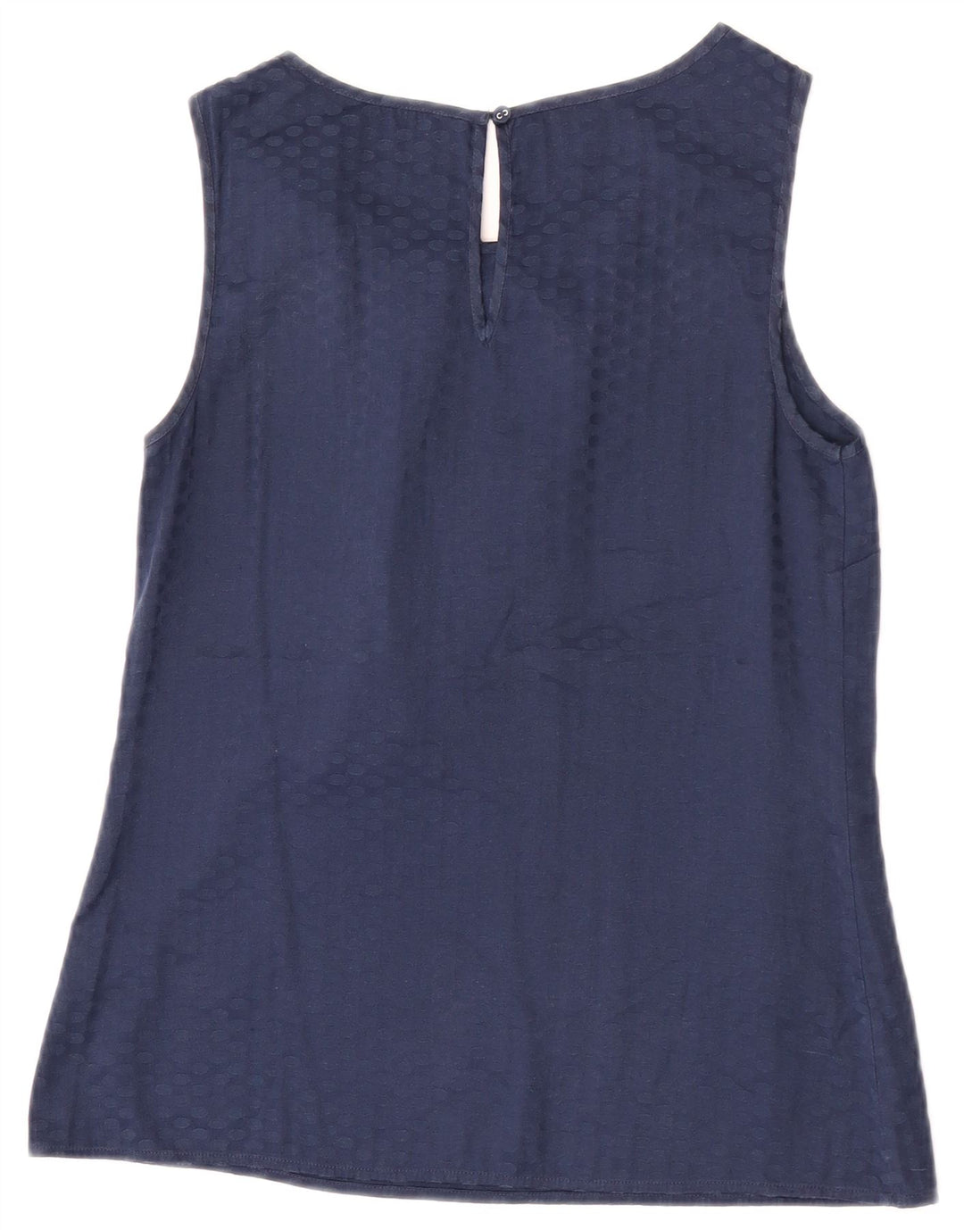 Oasis Womens Sleeveless Blouse Top UK 12 Medium Navy Blue Spotted Polyester