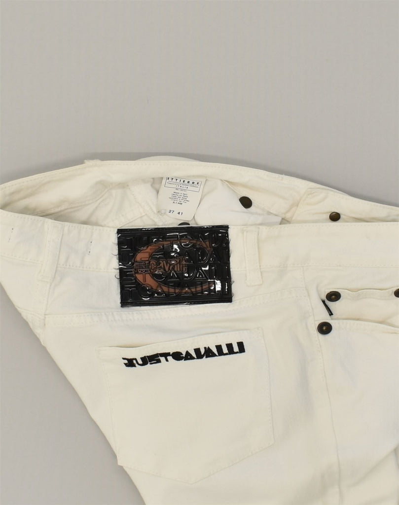 JUST CAVALLI Womens Slim Jeans W27 L30  White Cotton | Vintage Just Cavalli | Thrift | Second-Hand Just Cavalli | Used Clothing | Messina Hembry 