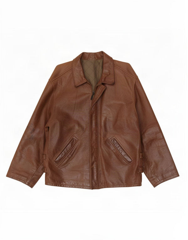 Vintage Mens Leather Jacket UK 38 Medium Brown