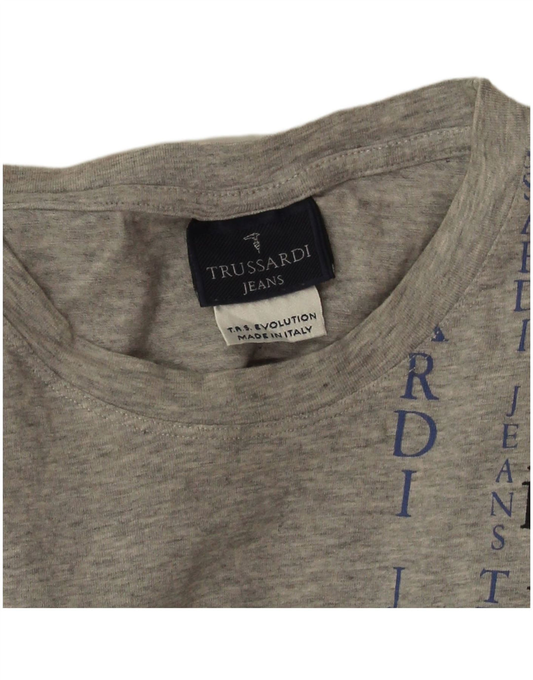 Trussardi Jeans Mens Graphic T-Shirt Top Large Grey Flecked