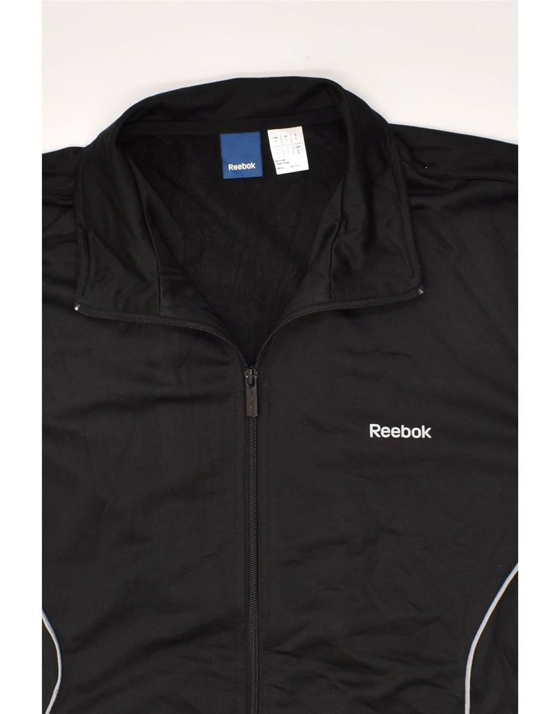 REEBOK Mens Tracksuit Top Jacket Large Black Polyester | Vintage Reebok | Thrift | Second-Hand Reebok | Used Clothing | Messina Hembry 