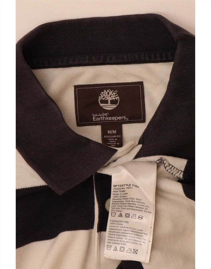 Timberland Mens Earthkeepers Regular Fit Polo Shirt Medium White Striped