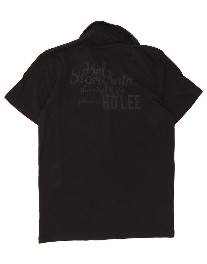 LEE Womens Polo Shirt UK 18 XL Black Cotton Vintage Lee and Second-Hand Lee from Messina Hembry 