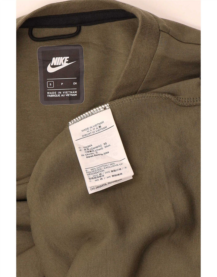 Nike Mens Regular Fit Sweatshirt Jumper Small Khaki Cotton
