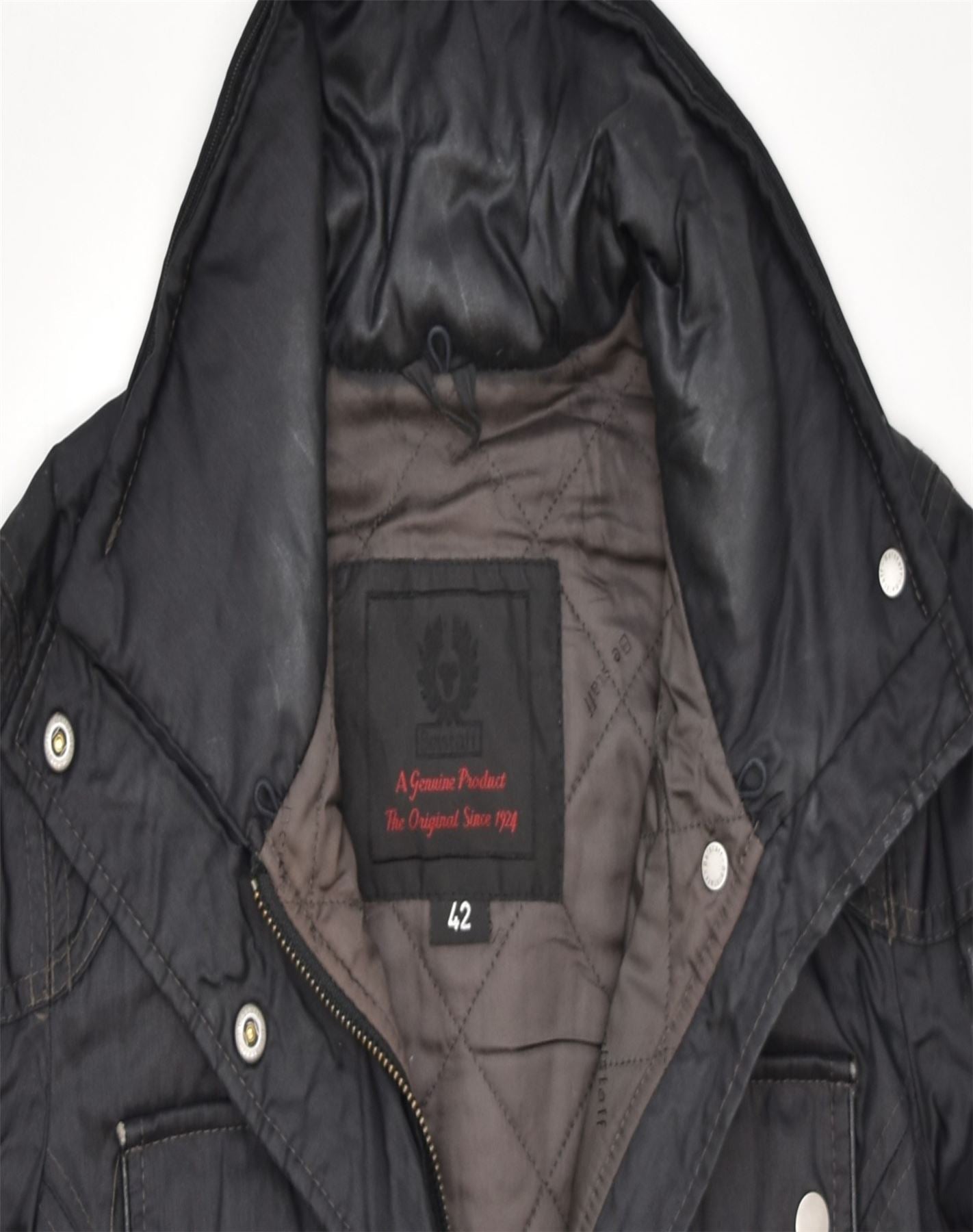 BELSTAFF Womens Utility Jacket IT 42 Medium Black Cotton, Vintage &  Second-Hand Clothing Online