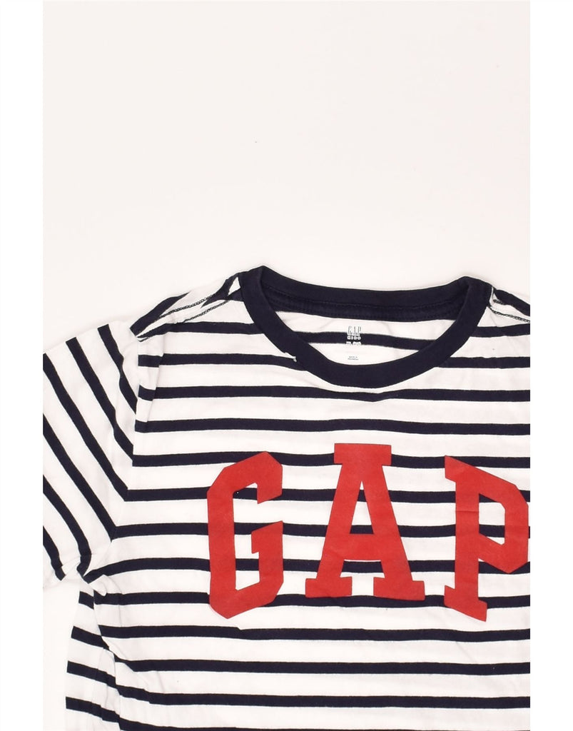 GAP Girls Graphic T-Shirt Top 12-13 Years XL White Striped Cotton Nautical | Vintage Gap | Thrift | Second-Hand Gap | Used Clothing | Messina Hembry 