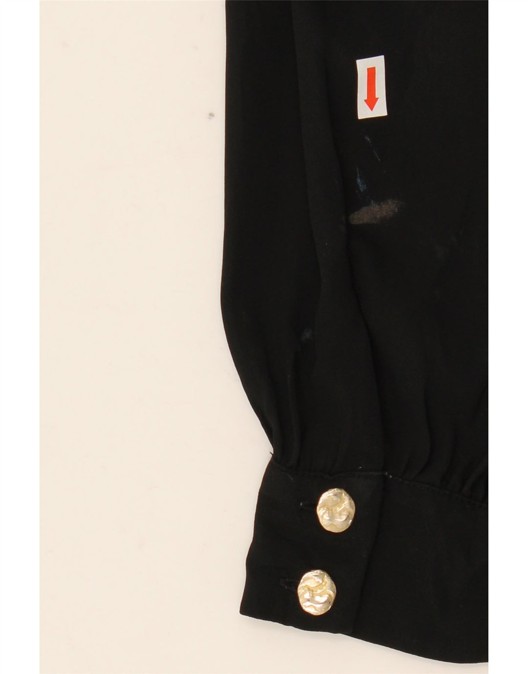 Zara Womens Long Sleeve Front Tie Blouse Top UK 10 Small Black Polyester