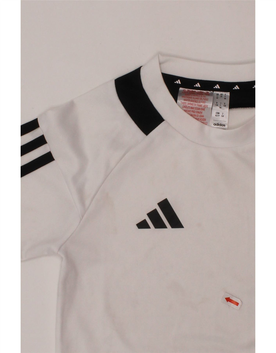 ADIDAS Boys Aeroready T-Shirt Top 7-8 Years White Colourblock Polyester
