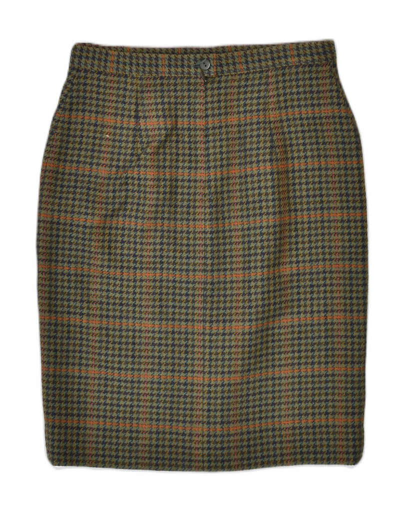 VINTAGE Womens Pencil Skirt IT 44 Medium W28 Green Houndstooth Wool | Vintage | Thrift | Second-Hand | Used Clothing | Messina Hembry 