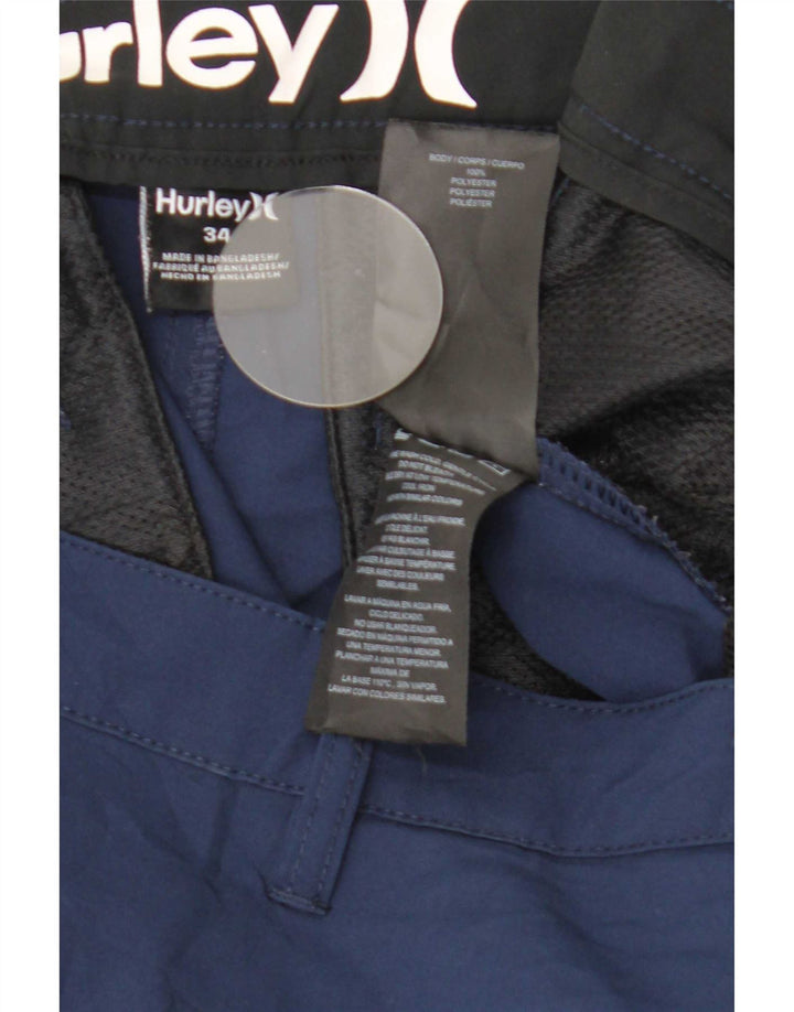 Hurley Mens Chino Shorts W34 Large Navy Blue Polyester