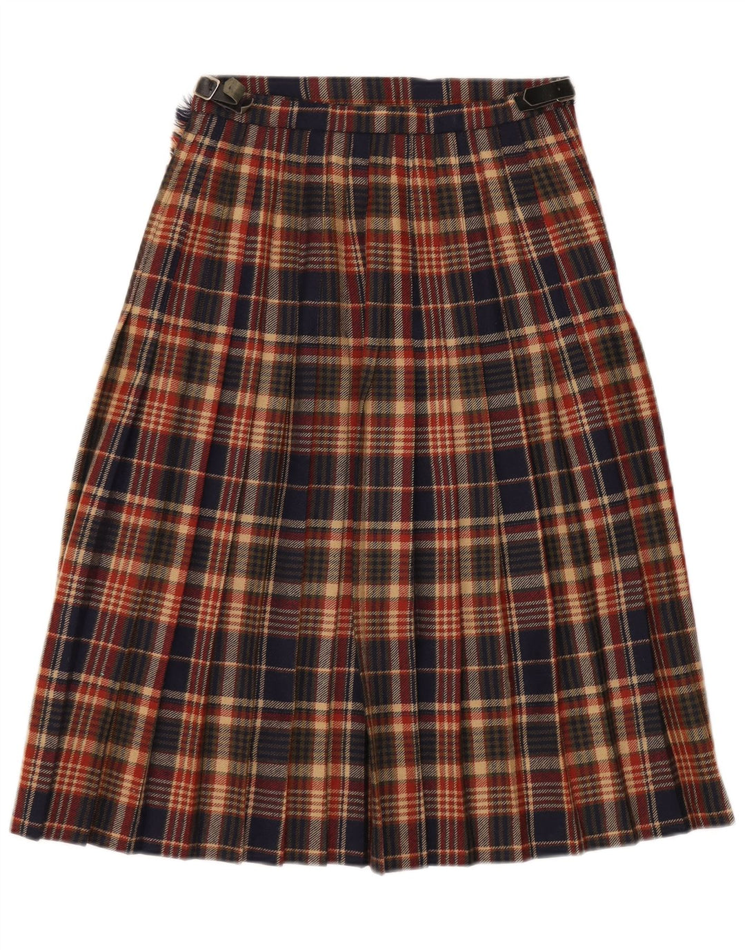 Vintage Womens Wrap Skirt UK 12 Medium W27  Multicoloured Plaid Virgin Wool