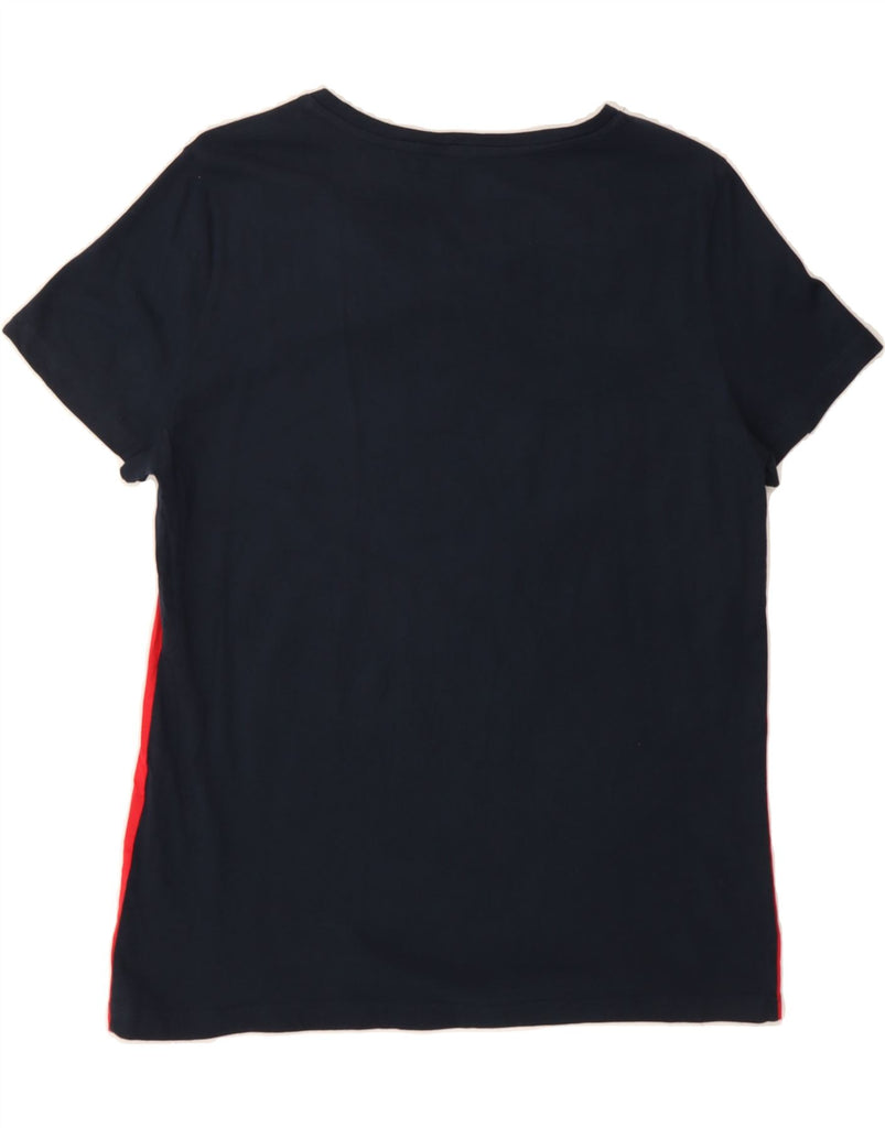 TOMMY HILFIGER Womens T-Shirt Top UK 16 Large Red Colourblock Cotton Vintage Tommy Hilfiger and Second-Hand Tommy Hilfiger from Messina Hembry 