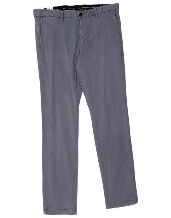 Tommy Hilfiger Mens Flex Slim Chino Trousers W36 L32 Blue Cotton