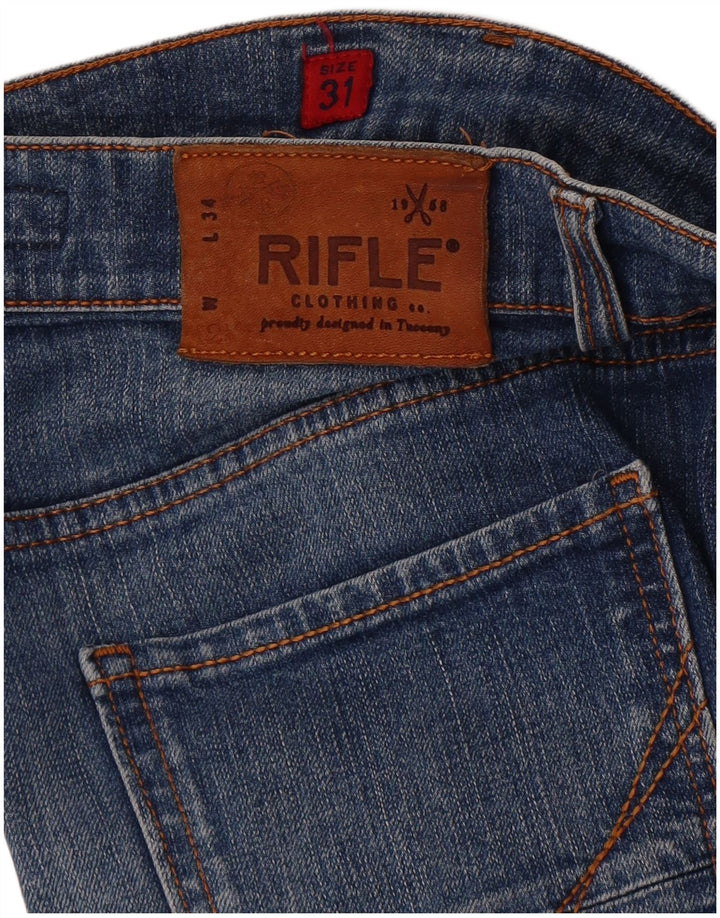 Rifle Mens Denim Shorts W31 Medium Blue