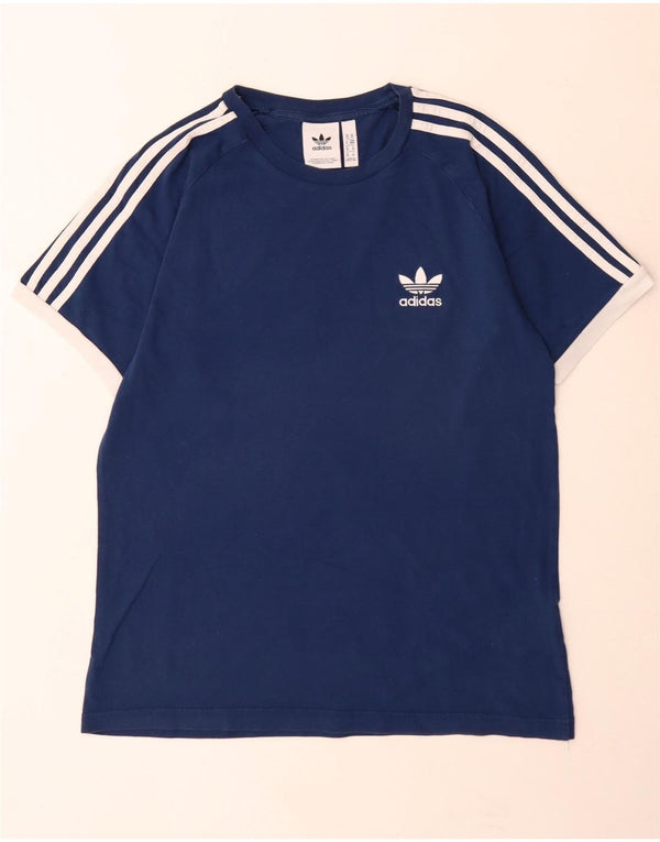 Adidas Mens T-Shirt Top Medium Navy Blue Cotton