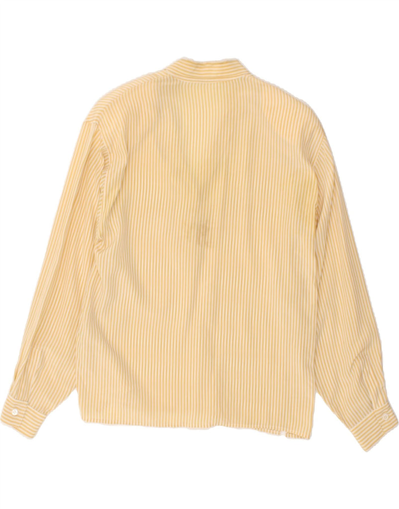 VINTAGE Womens Pullover Shirt UK 14 Large Beige Striped Silk | Vintage Vintage | Thrift | Second-Hand Vintage | Used Clothing | Messina Hembry 