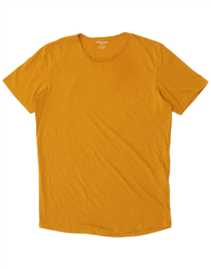 Jack & Jones Mens Regular Fit T-Shirt Top Medium Yellow Cotton