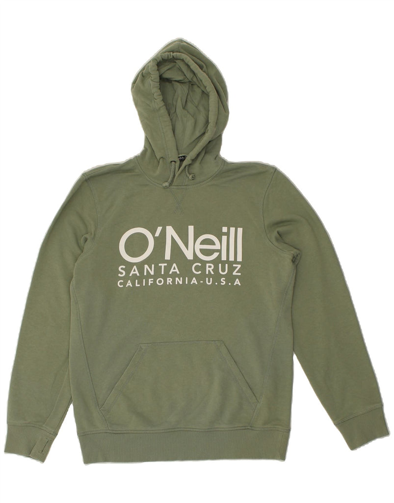 O'NEILL Mens Graphic Hoodie Jumper Small Green Cotton | Vintage O'Neill | Thrift | Second-Hand O'Neill | Used Clothing | Messina Hembry 