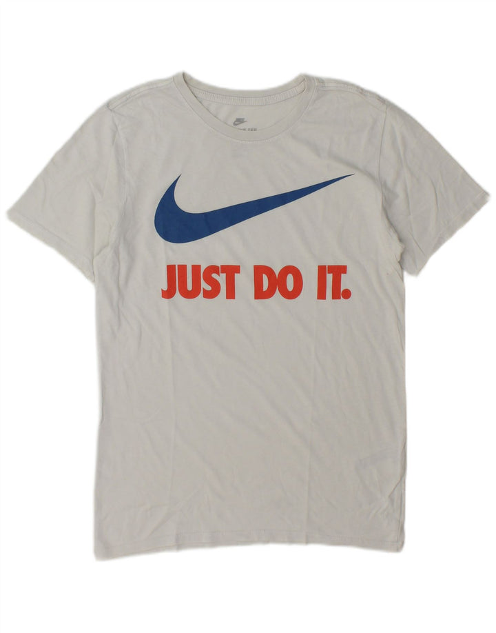 Nike Mens Athletic Cut Graphic T-Shirt Top Small White Cotton