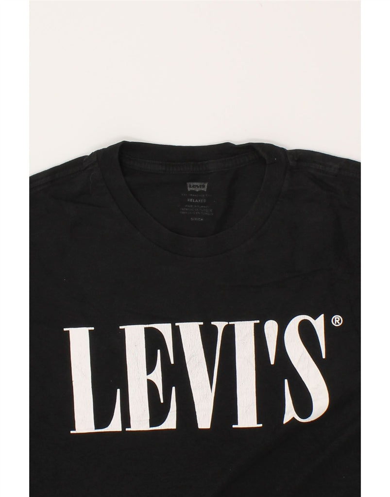 LEVI'S Mens Relaxed Fit Graphic T-Shirt Top Small Black Cotton | Vintage Levi's | Thrift | Second-Hand Levi's | Used Clothing | Messina Hembry 
