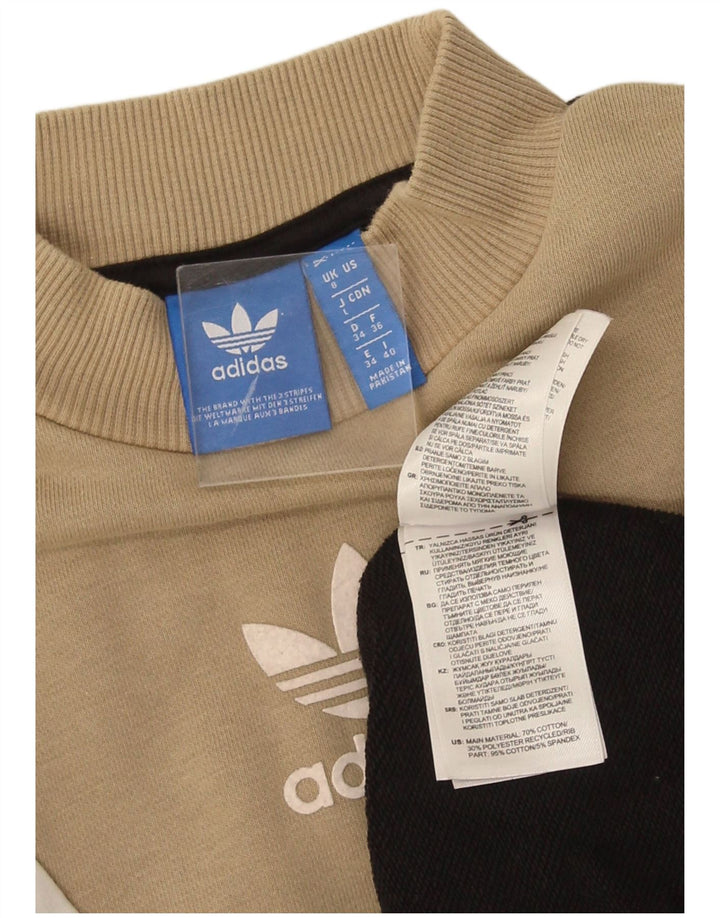 Adidas Womens Graphic Sweatshirt Jumper UK 8 Small Black Colourblock