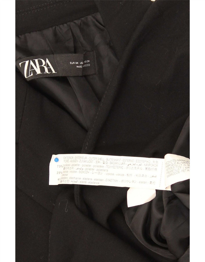 Zara Womens 1 Button Blazer Jacket EU 34 2XS Black Polyester
