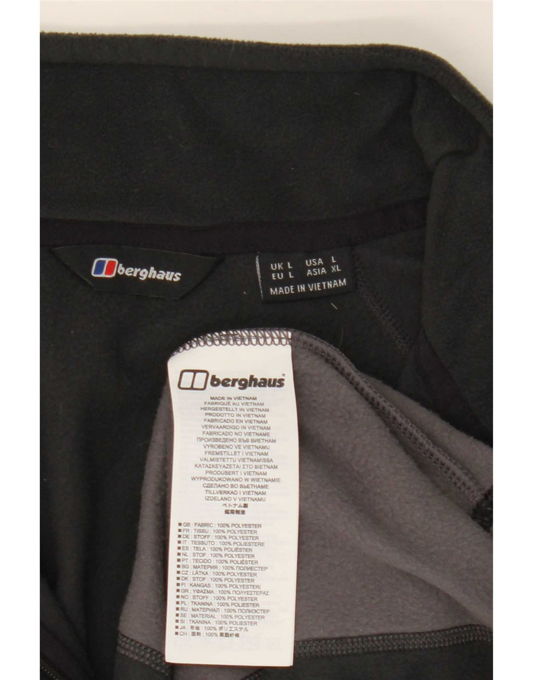 Berghaus Mens Zip Neck Fleece Jumper Large Black Colourblock Polyester