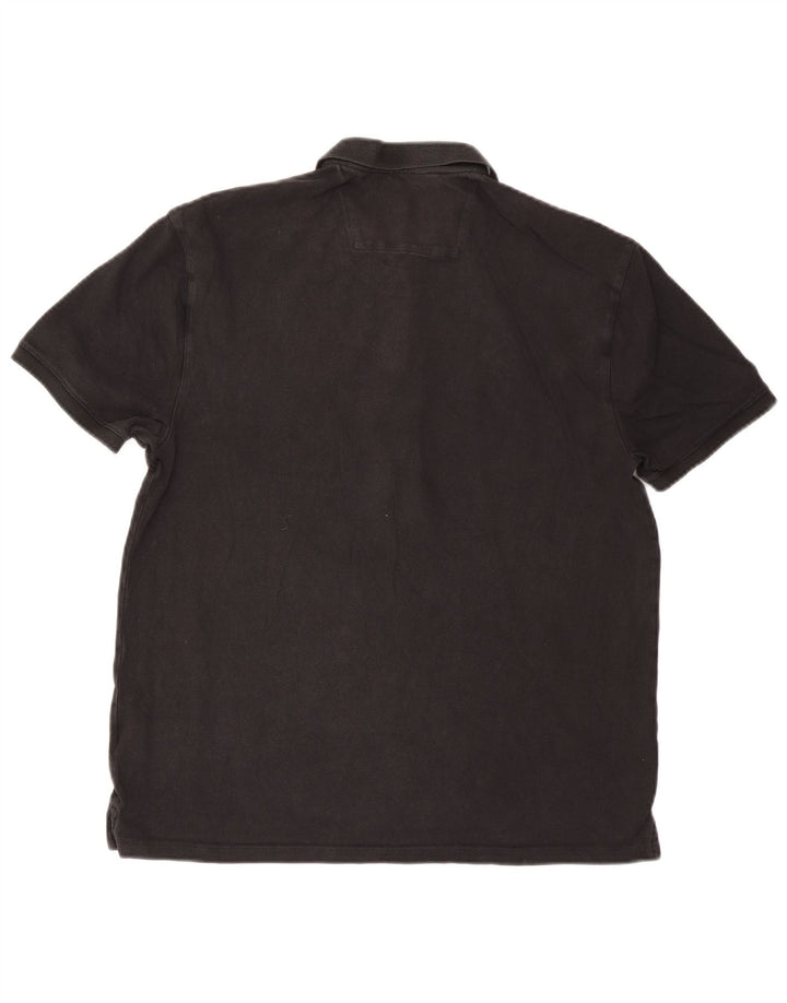 Dkny Mens New York Graphic Polo Shirt Medium Black Cotton