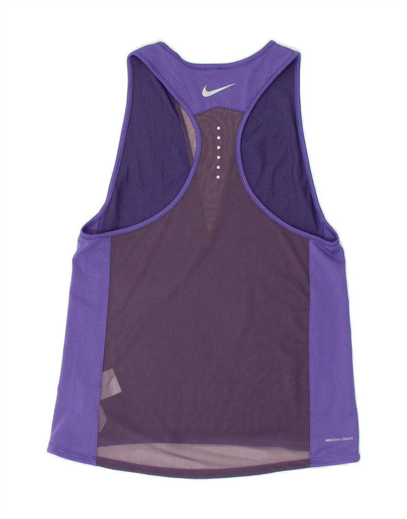 NIKE Womens Vest Top UK 12 Medium Purple Colourblock Polyester | Vintage Nike | Thrift | Second-Hand Nike | Used Clothing | Messina Hembry 