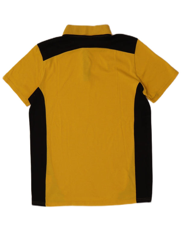 Puma Mens Polo Shirt Large Yellow Colourblock Polyester