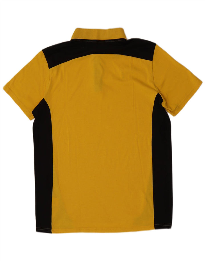 Puma Mens Polo Shirt Large Yellow Colourblock Polyester