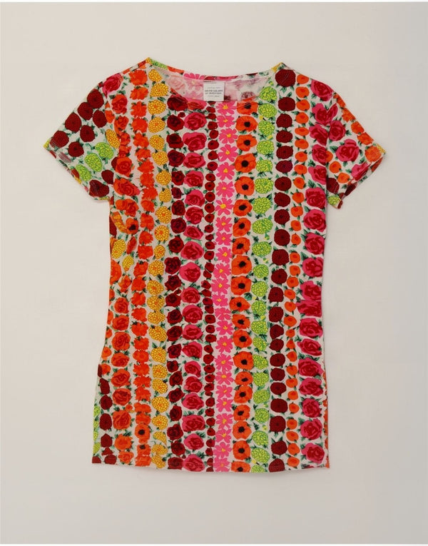 Benetton Womens T-Shirt Dress UK 10 Small Multicoloured Floral