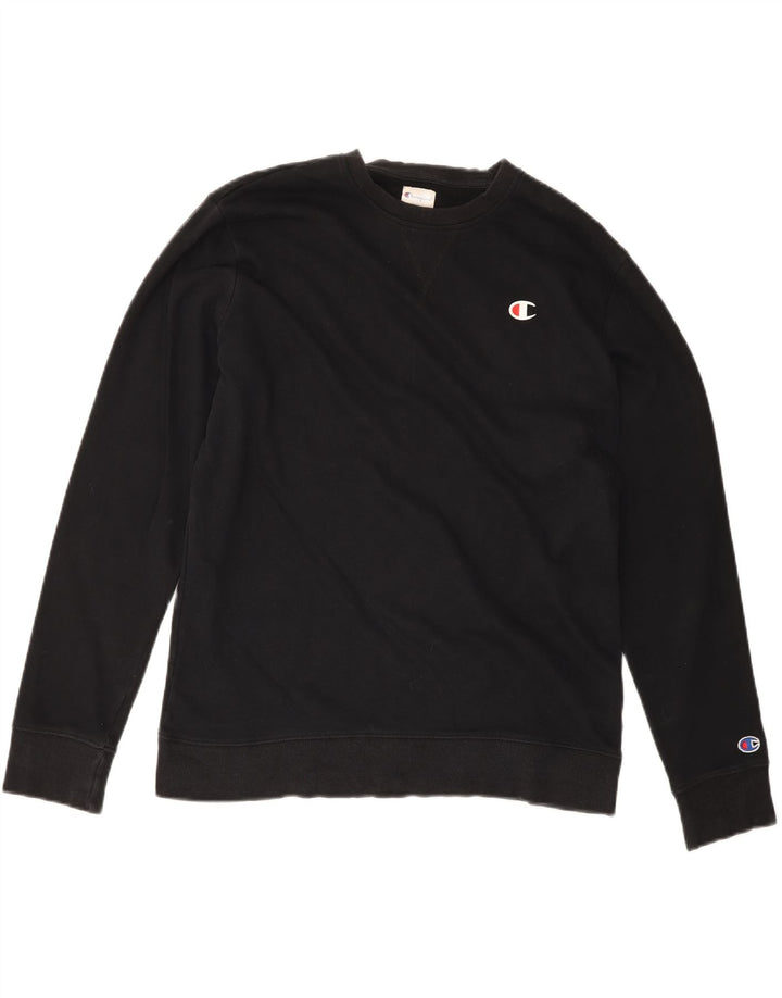 CHAMPION Mens Sweatshirt Jumper Medium Black Cotton Vintage Champion and Second-Hand Champion from Messina Hembry 