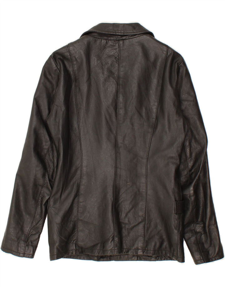VINTAGE Womens Leather Jacket IT 46 Large Black Leather Vintage Vintage and Second-Hand Vintage from Messina Hembry 