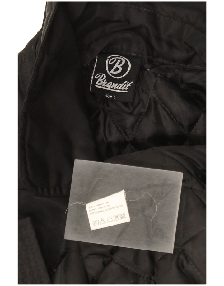 Brandit Mens Bomber Jacket UK 40 Large Black Nylon