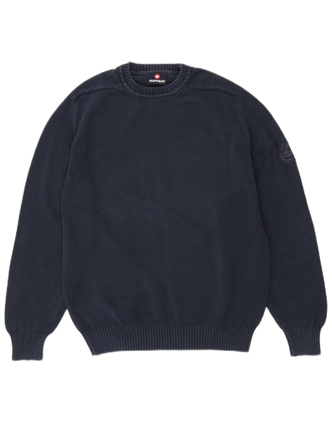 MURPHY & NYE Mens Sailmakers Crew Neck Jumper Sweater Medium Navy Blue