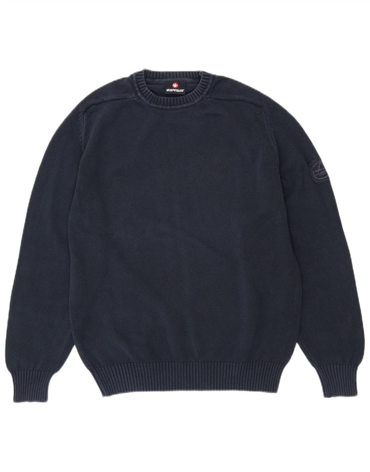 MURPHY & NYE Mens Sailmakers Crew Neck Jumper Sweater Medium Navy Blue