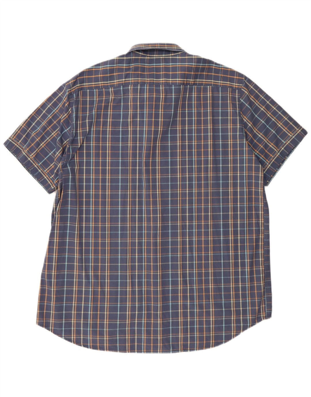 Carrera Mens Short Sleeve Regular Fit Shirt 3XL Blue Check Cotton