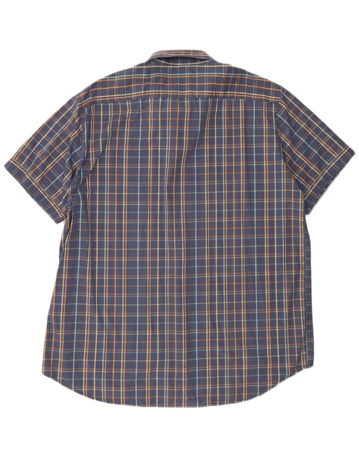 Carrera Mens Short Sleeve Regular Fit Shirt 3XL Blue Check Cotton
