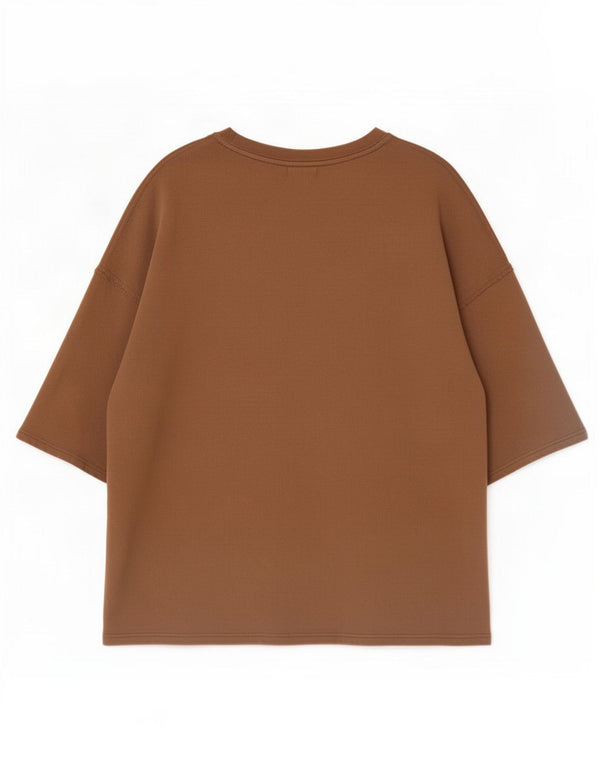 Zara Mens T-Shirt Top Large Brown Cotton