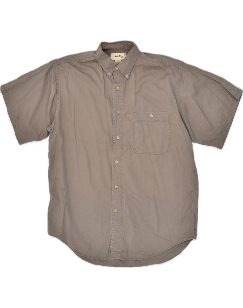 EDDIE BAUER Mens Short Sleeve Shirt Medium Brown Cotton | Vintage Eddie Bauer | Thrift | Second-Hand Eddie Bauer | Used Clothing | Messina Hembry 