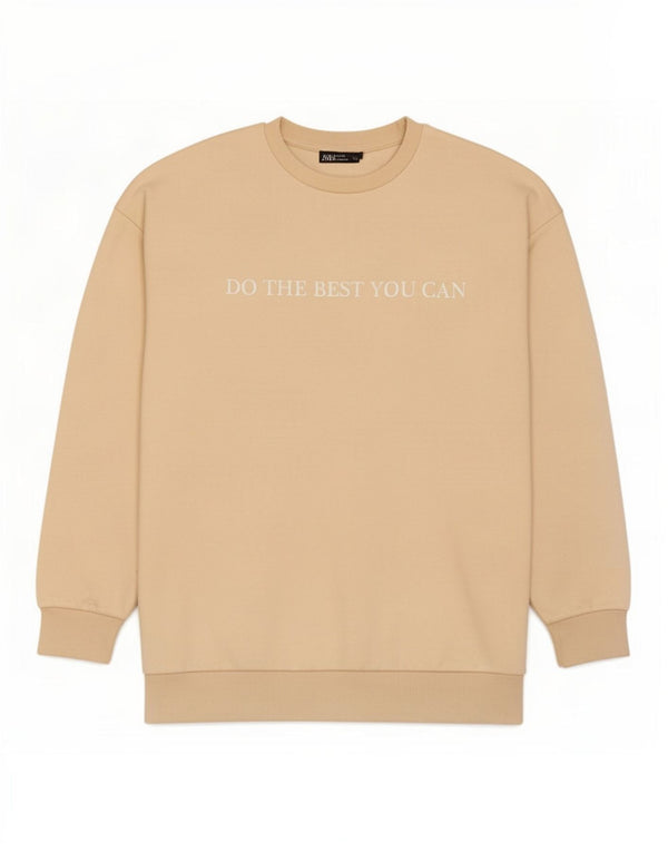 Zara Womens Graphic Sweatshirt Jumper UK 10 Small Beige Cotton