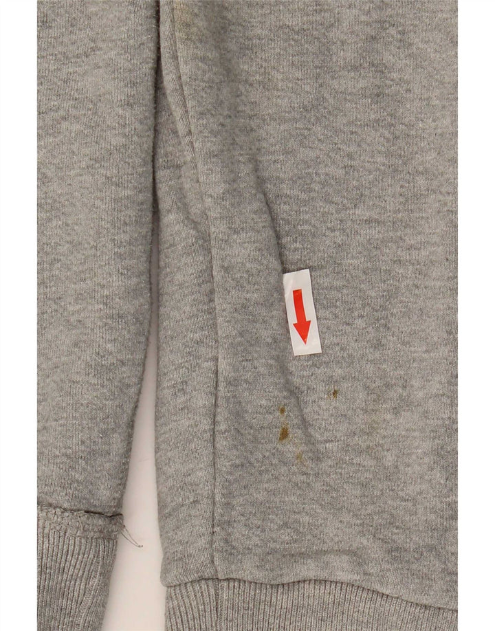 Fat Face Mens Graphic Hoodie Jumper Small Grey Flecked Cotton