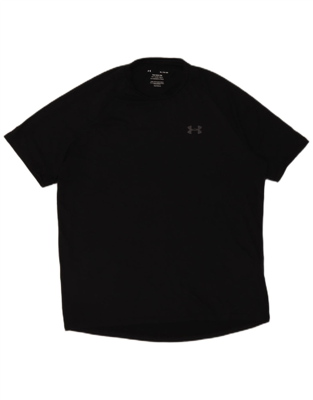 Under Armour Mens Heat Gear T-Shirt Top XL Black Polyester