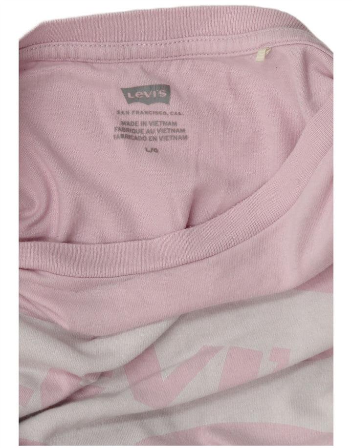 Levi's Womens Graphic T-Shirt Top UK 16 Large Pink